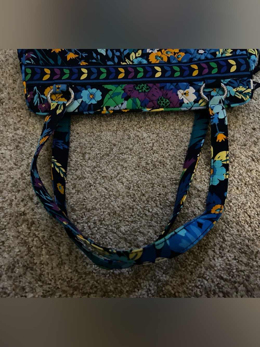 Vera Bradley Midnight Blues Medium Size Shoulder Bag - Picture 4 of 7